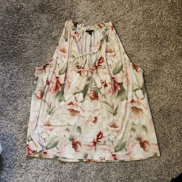 Express Floral Halter Top - Cream and Pink - Picture 1 of 4